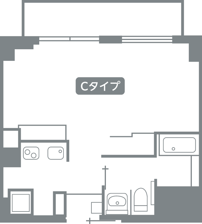 Cタイプの部屋の間取り